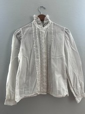 vintage austrian white cotton blouse size medium picture