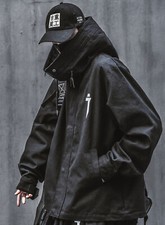 Niepce I-Tech Black Techwear Cargo Jacket Streetwear Cyberpunk Hooded Coat picture