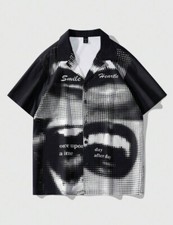 Casual Trendy Shirt Men's XXL Black White Streetwear Club Relaxed NWT picture