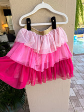 Gymboree Girls Pink Gold Tulle Tutu Skirt 8 Layered Ruffle Glitter Lined picture
