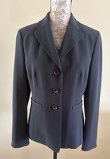 ANN TAYLOR Women's Black Fitted Blazer Size 6 Notch Collar Lined 3-Button picture