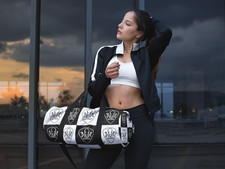 OCTAV3 Checkerboard Octopus Duffel Bag | Black White Travel Gym Bag picture