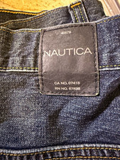 Nautica Men's Big & Tall 56 Dark Wash Blue Denim Straight Jeans 5-Pocket picture