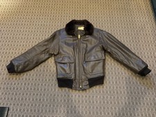 vintage authentic mens schott flight jacket size medium/small with minor flaw picture