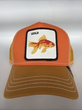 Goorin Farm Rare Gold Goldfish Fish Snapback Trucker Hat Authentic NWOT Cap picture
