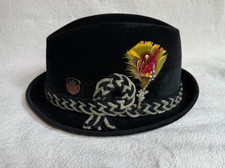 Vintage Dobbs Fifth Avenue Twenty Fedora Sz 7 3/8 Braided Cord Feather Pin picture