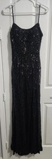 Blondie Nites by Stacy Sklar Juniors Sz 9 Black Sequin Lace Formal Dress Gown picture
