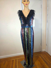 New Sleeveless Sequin Evening Jumpsuit Made In Turkey Size XS, S, M picture