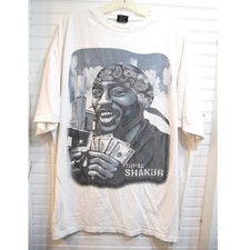 Vintage Tupac Shakur shirt size 2XL Le Bleu 90s White Rap Tee Artwork *preowned picture