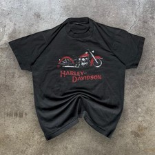 Vintage 1986 Harley Davidson Motorcycle Black T-Shirt Single Stitch Biker Tee L picture