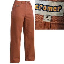 Cromer Huf. Pant Black Denim Jeans Pants Baggy Tapered Size 30 Retro 100% Cotton picture
