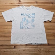 Vintage 90s Black Flag Nervous Breakdown Punk Rock Graphic Hanes T-Shirt USA XL picture