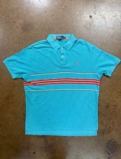 Vintage 90s Polo Ralph Lauren Striped Shirt Mens XL Embroidered Pony Logo Blue picture