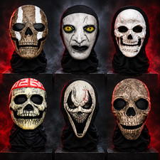 Halloween Ghost Face 3D Mask Balaclava Full Face Elastic Mesh Breathable Skull picture