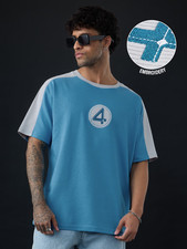 Marvel Fantastic 4 Embroidery Logo Oversized T-Shirt Textured Fabric Tee 2026 picture