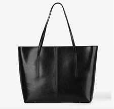 Genuine leather tote bag, Black (Pre-Order, Now 20% off) picture