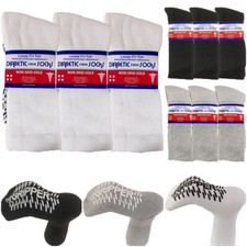 3 PK Mens Non-slip Anti Skid Grip Cotton Crew Non Slip Diabetic Hospital Socks picture
