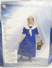 California Costumes Heroes In History Colonial Village Lady Child Medium 8-10 picture