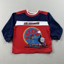 Vintage Thomas The Tank Engine T-Shirt Toddler 2T Red Blue Train All Aboard y2k picture