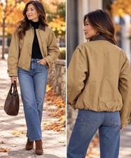 Anthropologie Pilcro Cotton Cropped Utility Jacket XS Oversized fits S/M NWT picture