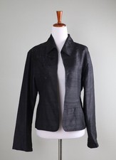 CHICO'S Vintage 100% Textured Silk Beaded Jacket Top Size 1 US 8 / 10 / Medium picture