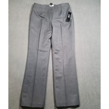 Le Suit Dress Pants Womens 8 Slate Gray Pinstripe Straight Leg Professional picture