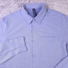 Lululemon Commission Shirt Mens XL Long Sleeve Button Dress Stretch Pocket Blue picture