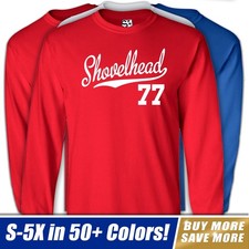 Shovelhead 77 Jersey Long Sleeve T-Shirt 1977 FLH Chopper Bobber Motorcycle Tee picture