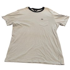 Volcom Mens Striped T-Shirt Crewneck Size L Short Sleeve Gray picture