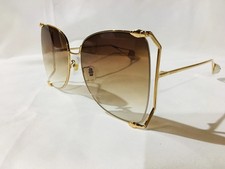 New Gucci GG0252S Women's Gold Brown Lens Butterfly Sunglasses picture