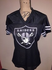Las Vegas Raiders Women's Glitter Football Jerseys Black and Silver picture