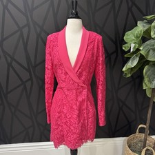 NBD Blaze Lace Mini Dress Hot Pink Size Small picture