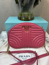 Prada Pink Quilted Diagramme Crossbody Bag - Gold Hardware - Excellent Condition picture