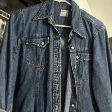 Levi's 90’s Western Denim Long Sleeve Cotton Button-Up Shirt Women’s L picture