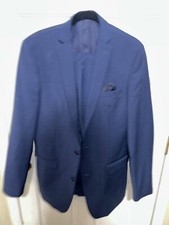 Bar III Blue Suit Slim Fit Dark Blue Size 34 / 34 Bar III Excellent Condition picture