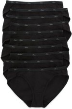 Hanes Black Women Panties 100% Cotton Underwear Bikini Black 5 or 10 Pack picture