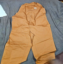 Carhartt R01 BRN Men's Brown Cotton Canvas Work Coveralls Loose Straight Pockets picture