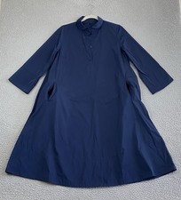 NEW Katharina Hovman $580 Italian Taffeta Knee Length Dress Size 6 Marine Purist picture