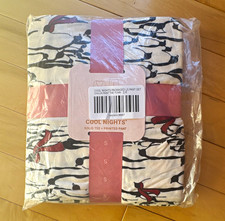New Soma Cool Nights Long Sleeve Women's Pajama Set S Penguin Ivory Black Red picture