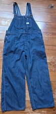Vintage Big Mac Bib Overalls Blue Denim Square Bak 40x28 USA Carpenter Workwear picture