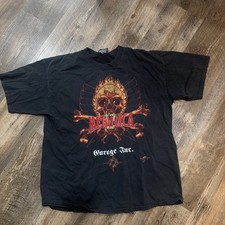 Vintage Rock & Death Metallica Graphic T Shirt Sz XL Rebel Flaming Skull Y2K picture