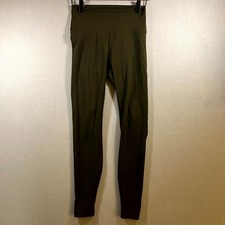 Lululemon Align Pants Women W25 Olive Green Logo High Rise Elastic Waist Running picture