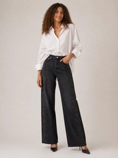 GL for Her Wide Leg Rhinestone Side Jeans picture
