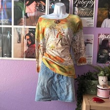 Quirky Park Print Long Sleeve Top Size XL picture