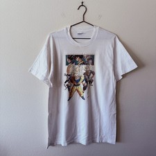 Vintage 90s Dragon Ball Z Tee Mens L White Anvil USA Goku Vegeta Trunks Toriyama picture