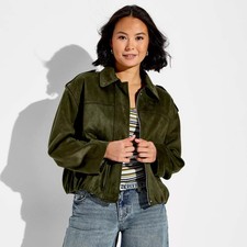 Women's Bubble Hem Faux Suede Jacket - Wild Fable picture