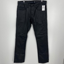Comune Mens Black Coated Denim Slim Pants CM-D10004WX 34x32 NWT picture
