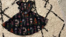 Ted Baker Floral Print Jersey Midi Dress in Black Sz 2 picture