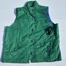 Vintage Lauren Ralph Lauren Marine Sailing Vest L NWT Green Plaid Lined Korea picture