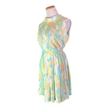 Vintage 1960s Homemade Pastel Floral Blouse Skirt Set picture